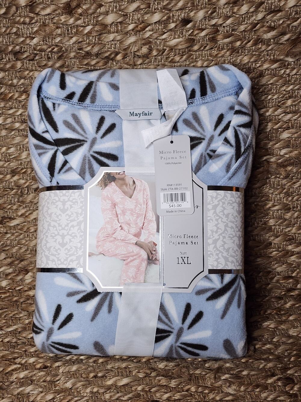 NEW Mayfair Women's 1XL 2 Pc UltraSoft Micro Fleece Blue Pajama Set Gift
